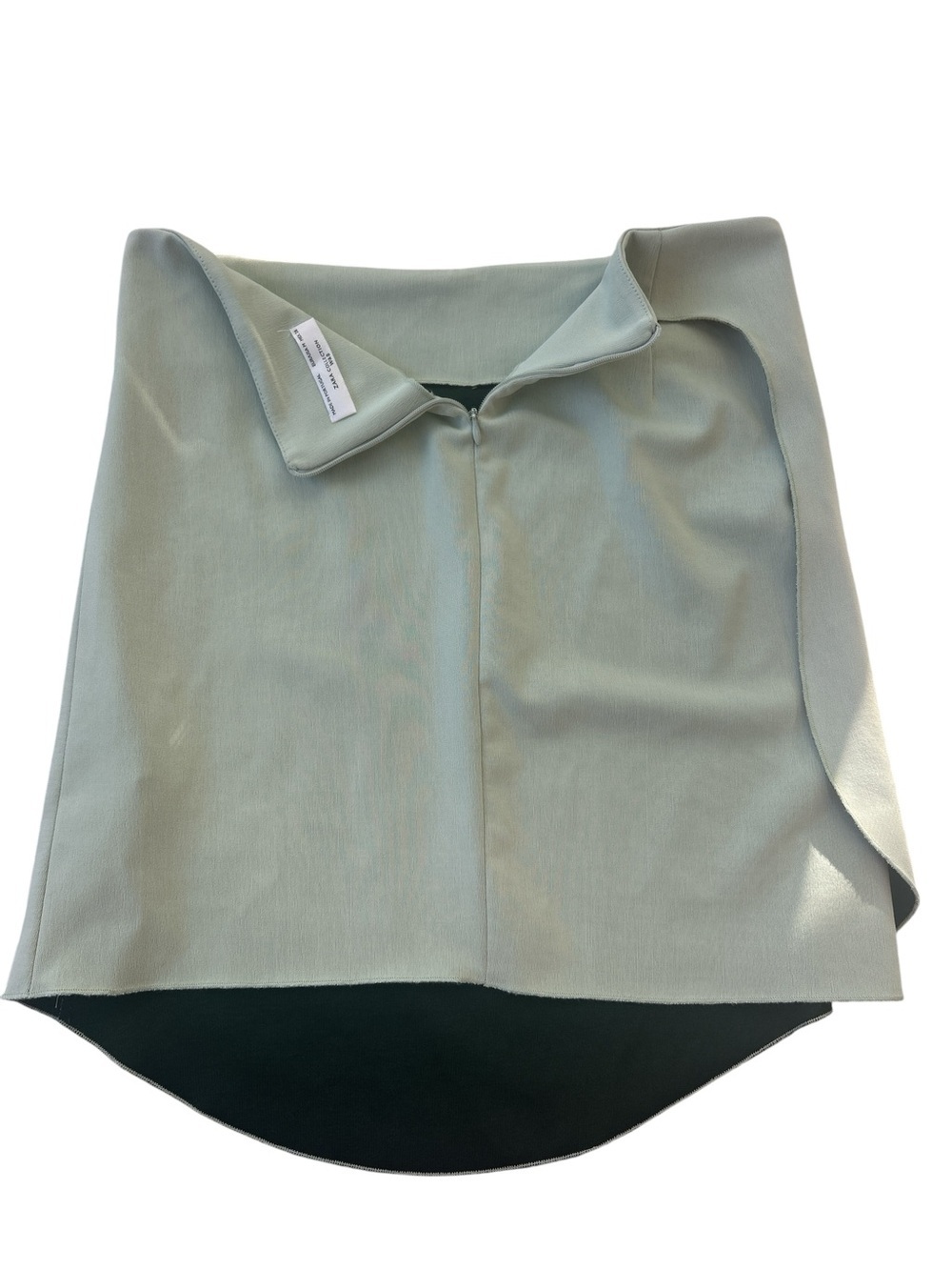 Zara Sage Green Asymmetrical Wrap Skirt - Picture 3 of 4